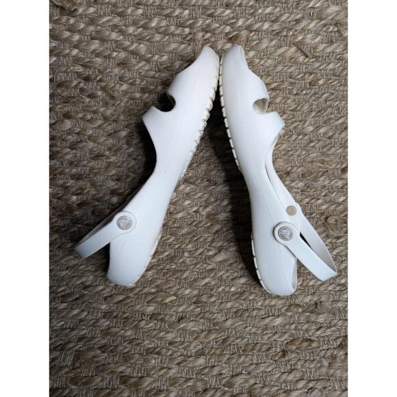 Crocs Cleo II White Sandals Slides Comfort Shoes Womens 9 Beach Travel Vacation - Picture 3 of 10